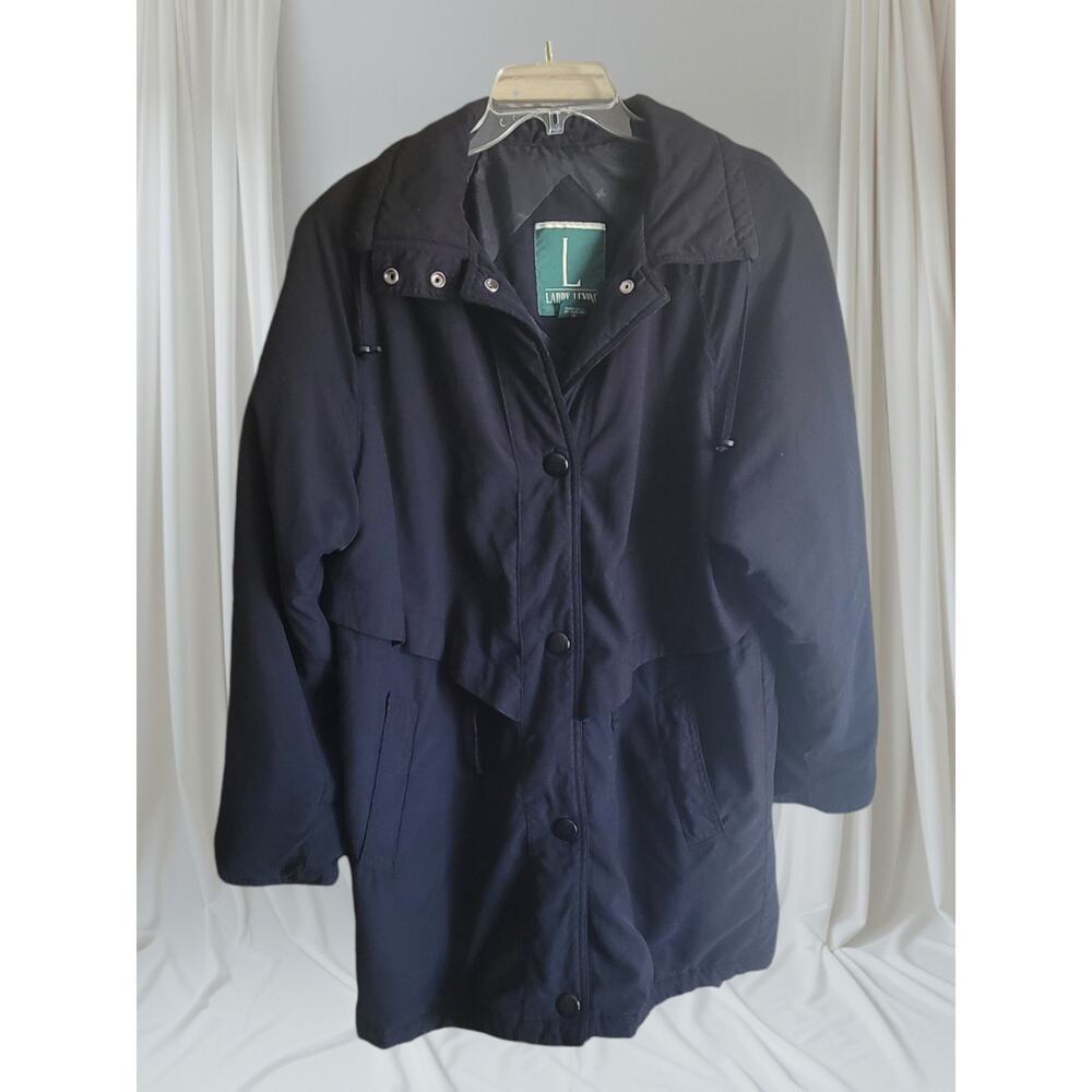Mens Larry Levine Coat Size Medium Dupont Thermolite‎ Fill Warm  Button Front